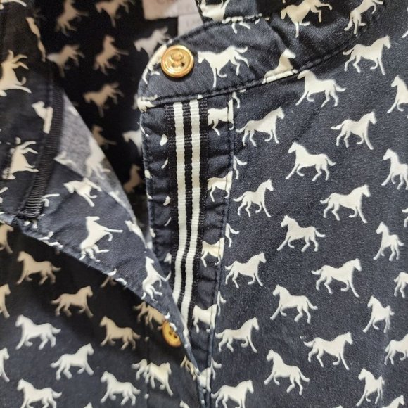 Charter Club Shirt Women's Size L Navy Horse Print Button Down - Picture 7 of 16